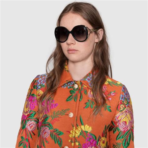 gucci sunglasses gg0226sk color 003|Gucci aviator sunglasses with bee.